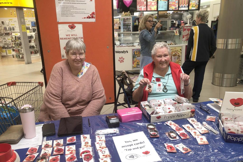 Darleen and Tess, formerly of Horsham Ladies Aux, still volunteering at Horsham Plaza.