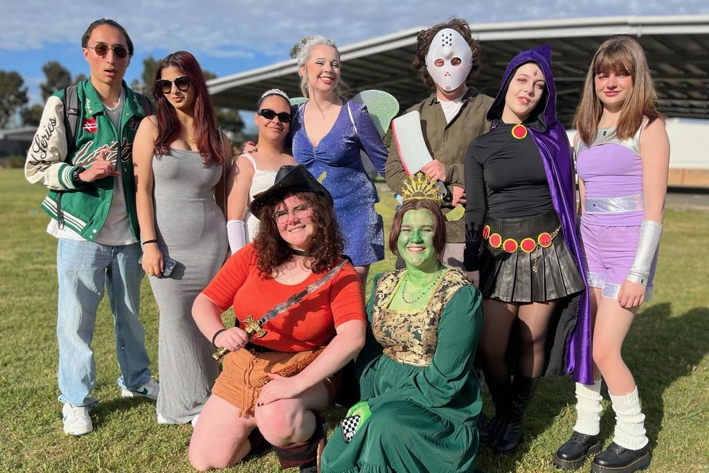 The end of an era - Year 12 students at Horsham College. Back row: (left to right) Phillip Sierra Marin, Mehak Kaur, Tyra King, Sophie Miller, William Schak, Matilda Riddell and Jo-Mari Pretorious. Front row: (left to right) Bella Jelbart and Mars Crooks. Photos: EMILY FRIEDRICHSEN