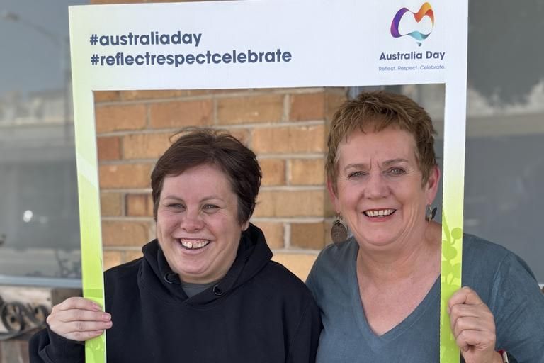 Wimmera Whippets representative, local player and inaugural team member Merryn Baxter and 2025 Citizen of the Year Dianne Marchment are ready to celebrate Australia Day.