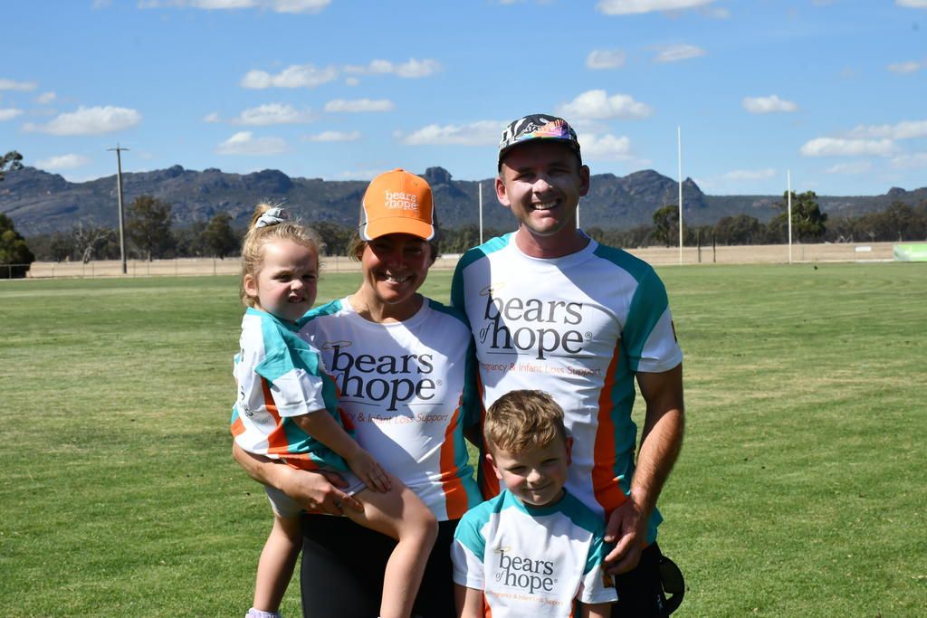 Robbie and Sarah Miller with their children, Gerry and Henri before the run.