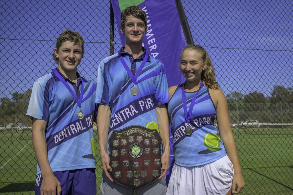 Section 1 Open premiers Frazer Shurdington, Harry Allan and Adele Joseph. Photo: ROBIN WEBB