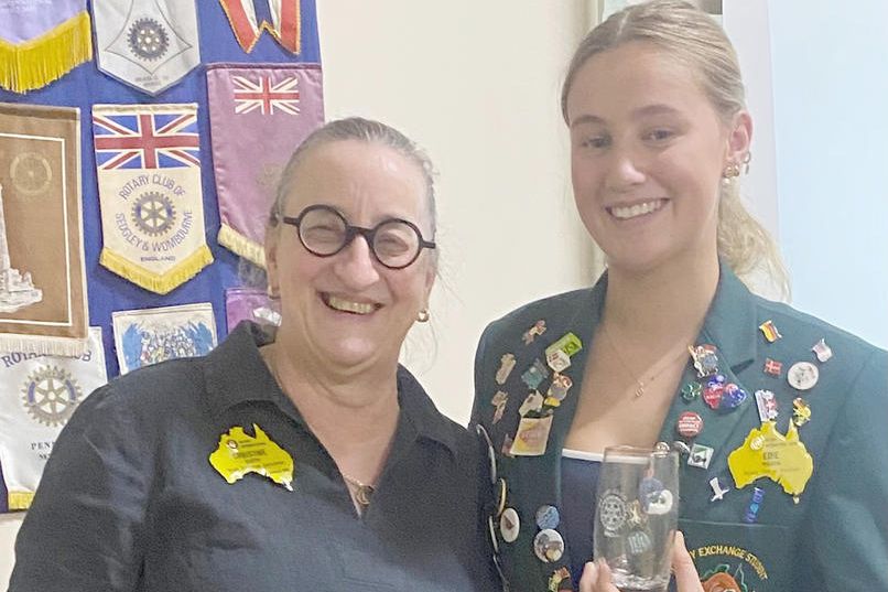 District governor elect Christine Dufty and Horsham Rotary exchange student Edie Mason.