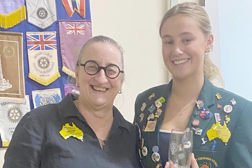District governor elect Christine Dufty and Horsham Rotary exchange student Edie Mason.