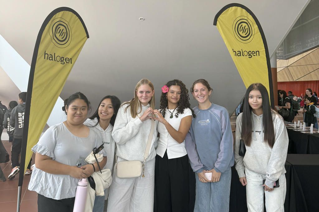 Youth councillors with Catherine Laga&rsquo;aia at the National Young Leaders Day conference.