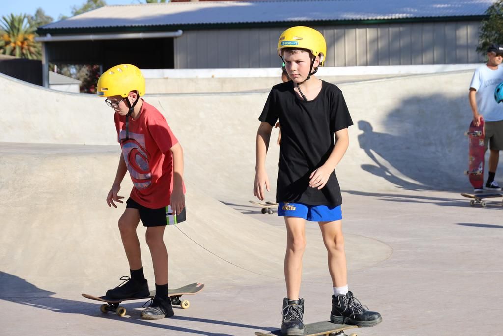 Brothers Kolby and Tanner Bigham are skating through.