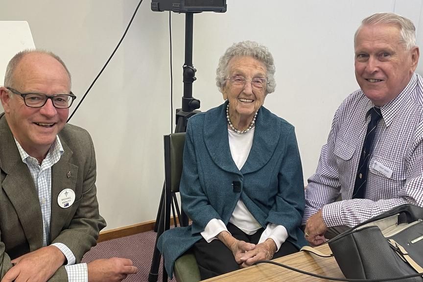 Legacy Victorian Vice President Michael Annett was a special guest at the Wimmera Legacy meeting in March to hear 104-year-old May Craig story about her life. Photo: SHERYL LOWE