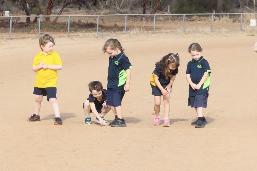 Grade prep and one students ready for a race.