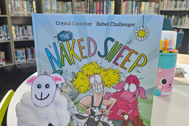 Sheep finger puppets were created in May after 'The Naked Sheep' was read.