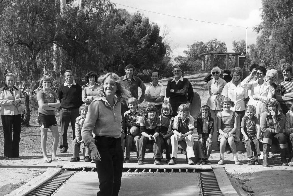 Despite growing up in Melbourne, graduating teacher, Flerina Ramsden (n&eacute;e Lake) was posted to Yaapeet in 1979 as the local Primary School teacher in residence and is pictured here at the opening of the playground.