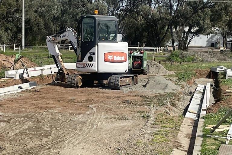Works are well underway for the cemetery's west extension. This photo was taken in August 2025.
