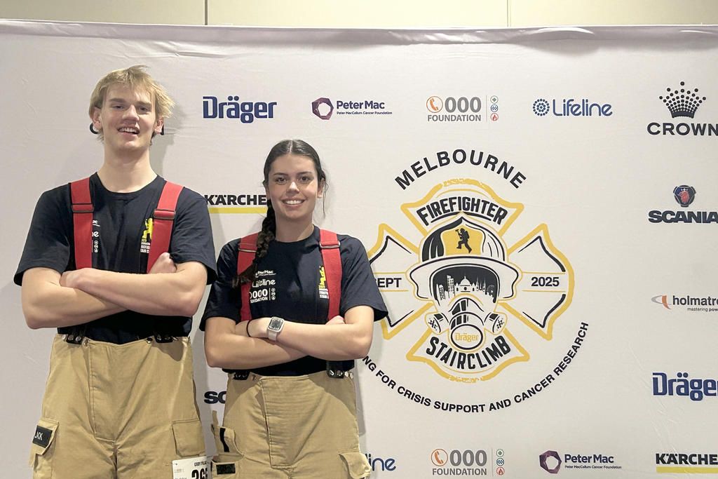 Warracknabeal CFA members Cody Polack and Isabella Orszulak completed the Melbourne Firefighter Stairclimb held earlier this month.