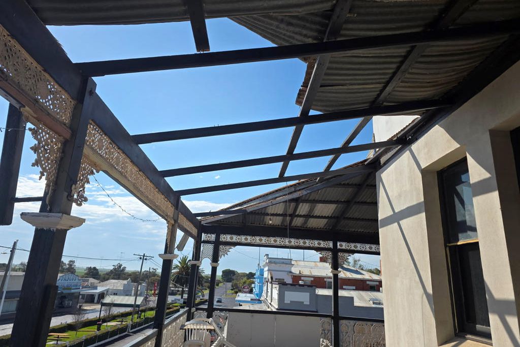Repairs works are currently on at the Eureka Hotel, following the strong winds that significantly damaged part of the hotel's roof.
