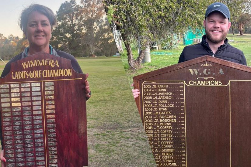Fleur Finlayson and Lewis Gebert are Wimmera District Golf Association's 2025 champions.