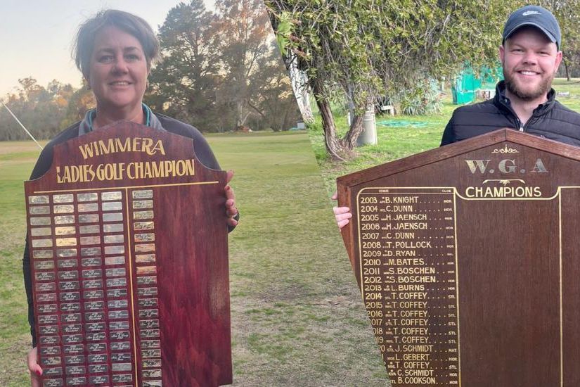 Fleur Finlayson and Lewis Gebert are Wimmera District Golf Association's 2025 champions.