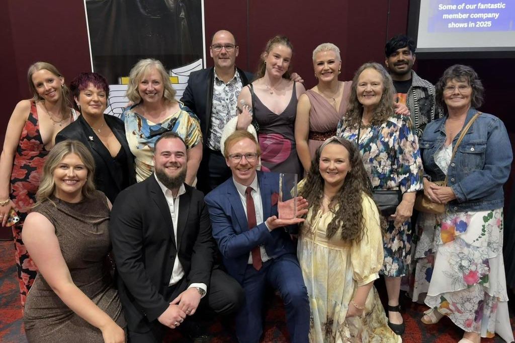 Horsham Arts Council members celebrate their statewide award win for The Last 10 Years at the Music Theatre Guild of Victoria Awards in Melbourne.