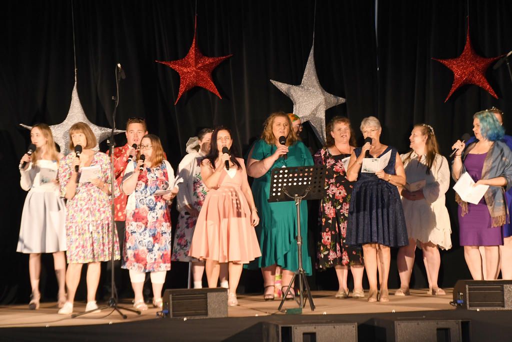 Waracknabeal Primary School students add carols to their repertoire during the Christmas Festival on Sunday night.