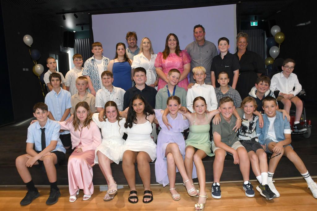 Back L-R- Jye F, Jonathan D, Thomas P, Kiara F, Harry Butcher (ES), Jess Laney (ES), Jorja Polglase (Grade 6 Teacher), Chris Kellett (Principal), Jordan W, Natalie Crisp (ES). Middle L-R - Coopah S, Hudson R, Jayden M, Chase B, Zac W, Darcy G, Mark F, Harvey T, Mason R (wheelchair). Front: Tyson-Lee B, Makybe S, Daisy S, Mia F, Ayvah A, Esmae C, Kobe S, Jobe C, Christian D.