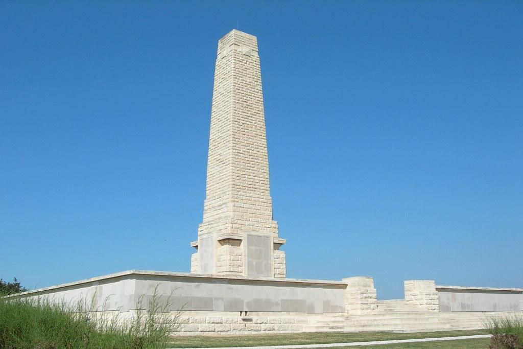 The Helles Memorial is a war memorial near Sedd el Bahr, in Turkey, on the headland of the Gallipoli peninsula overlooking the Dardanelles.