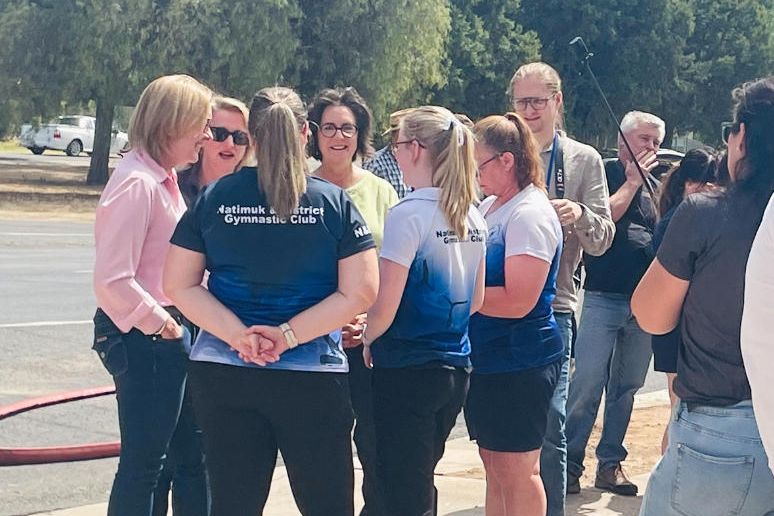 Natimuk and District Gymnastic Club members met with premier Jacinta Allan, Disaster Recovery minister Vicki Ward, and Western Victoria MP Jacinta Ermacora during a visit on January 12.