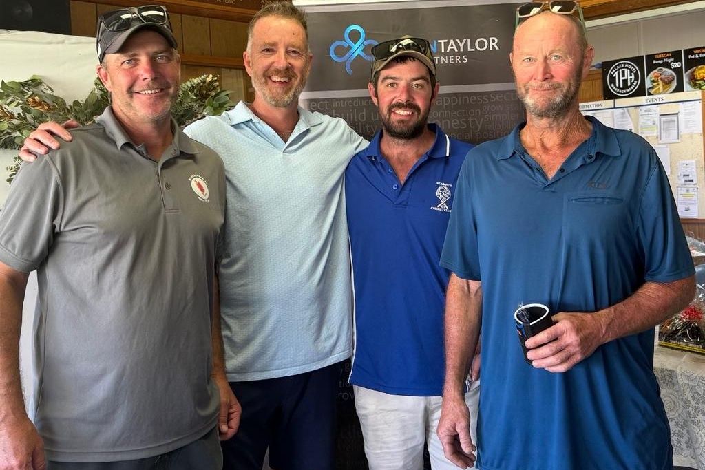 Green Taylor Partners scratch winners: Dean Gunn, sponsor Matt Richardson, Josh Milne, Daniel Kearns.