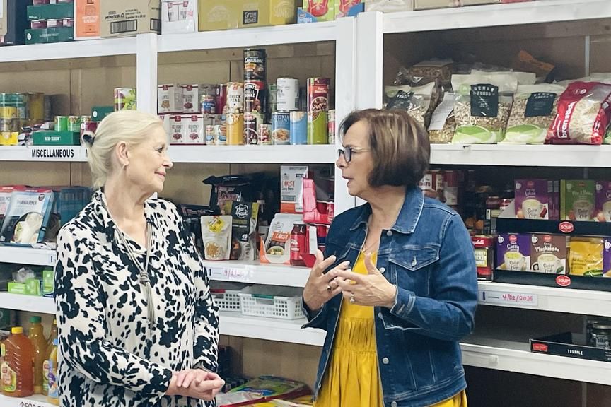 Christian Emergency relief Centre Horsham Client assessment manager Bev Miatke and Member for Mallee, Dr Anne Webster.