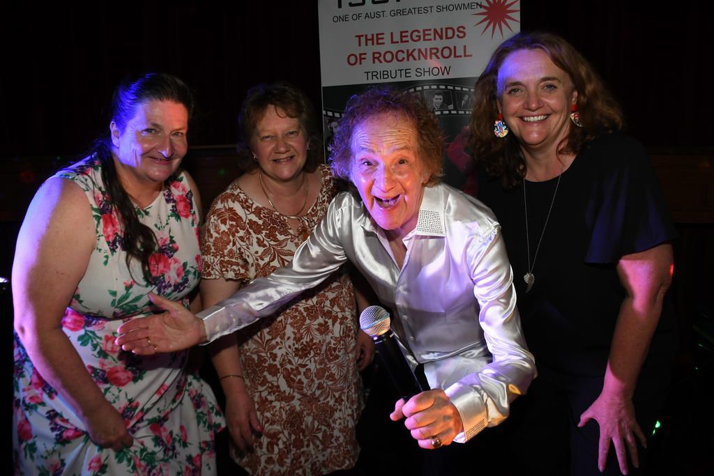 Rock n Roll legend Issi Dye is joined by Town Hall committee members Corina Crawford, Julie Allen and Stacey Drage during a show of great music and entertainment on Saturday night.