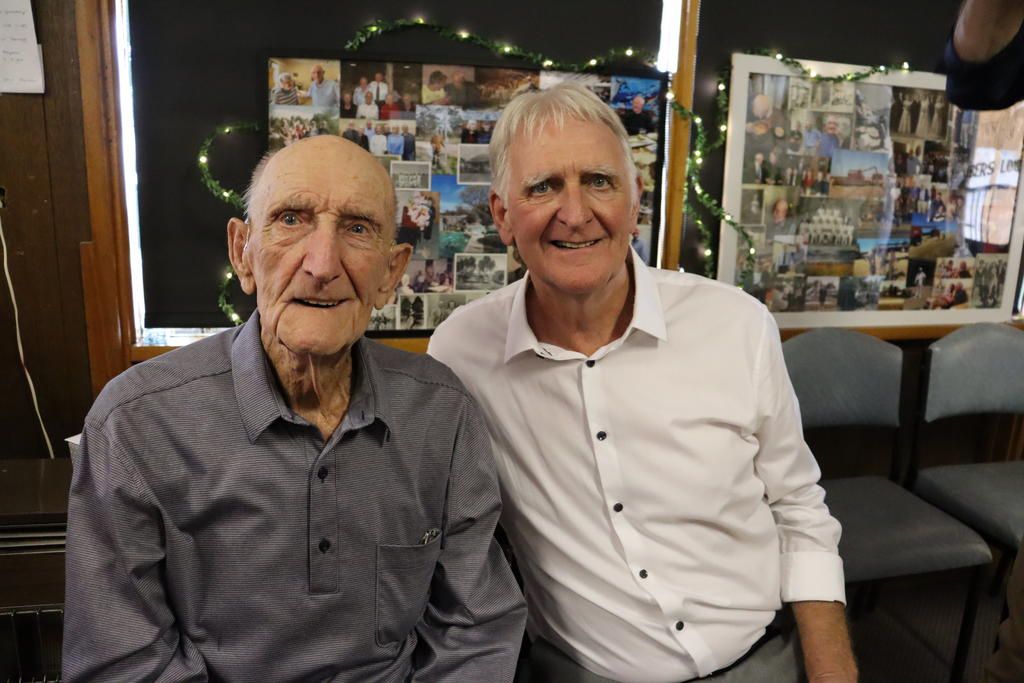 Jack Kranz with son David celebrating his 100th birthday on March 15