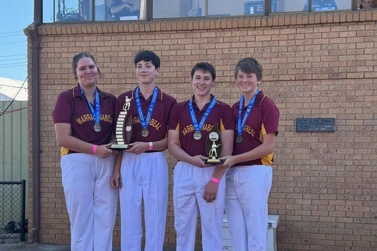 First place in the Under-17&rsquo;s striking first and second disc with a time of 19:95 is Warracknabeal Juniors, Maddison Bentley, Michael Wright, Ben Wright and Zander Jonasson.