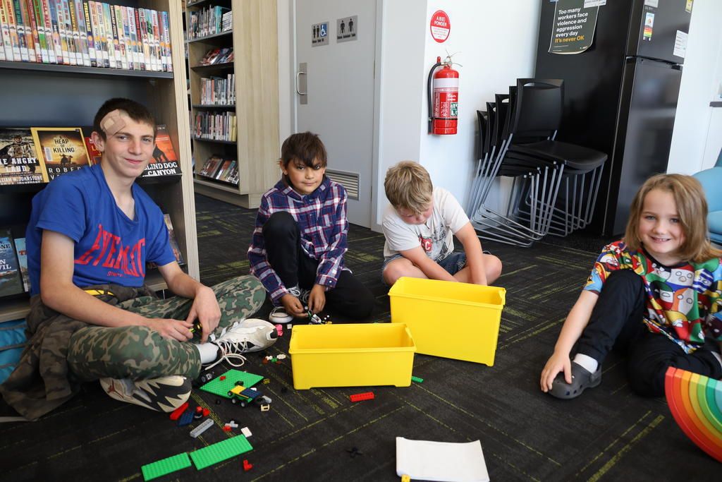 Tyler, Marcel, Tate, and Jacob during the activity.