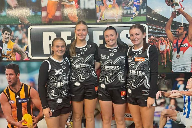 The Rebels' Wimmera foursome: Lara Purchase, Abbey Weidermann, Violet McGennisken and Scarlett Abbott.