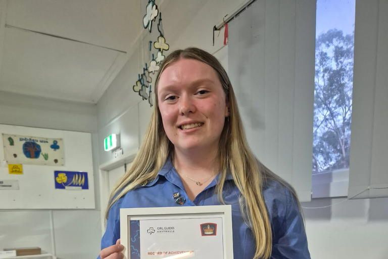 Lucy Schilling pictured with the recognition certificate at the presentation ceremony. PHOTO: JENNY STEWART