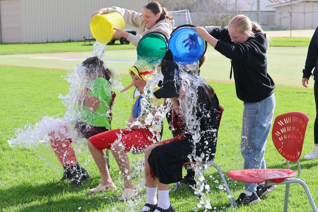 Lilah Bainbridge, Hendrix Clugston, and Kayla Brown are participating in the school's Big Freeze.