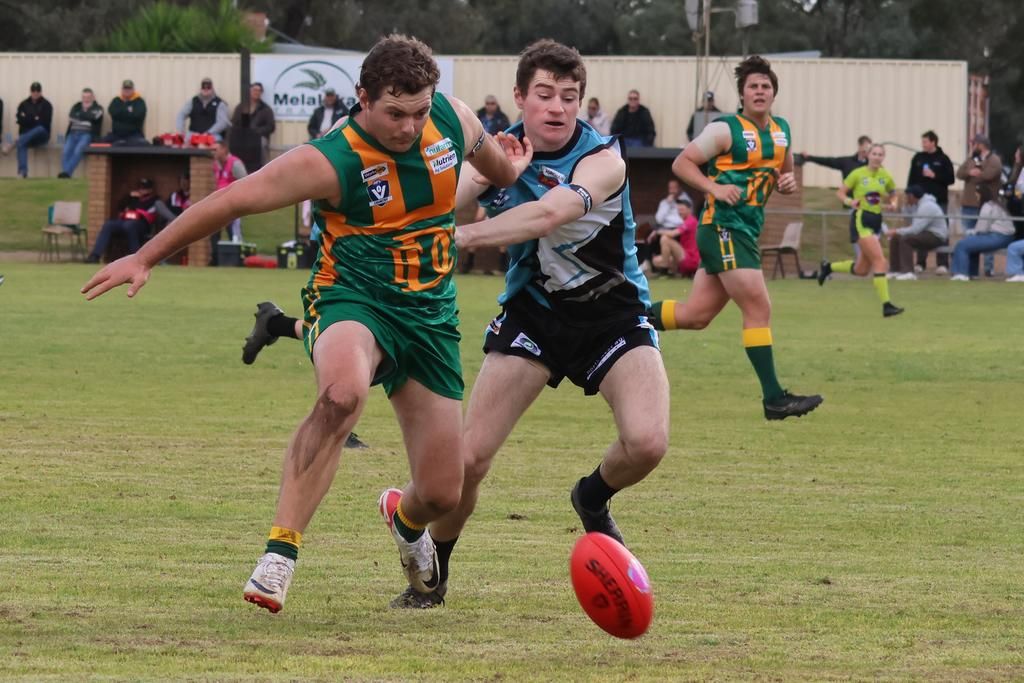 Brayden Culhane and Declan Brown battle it out.