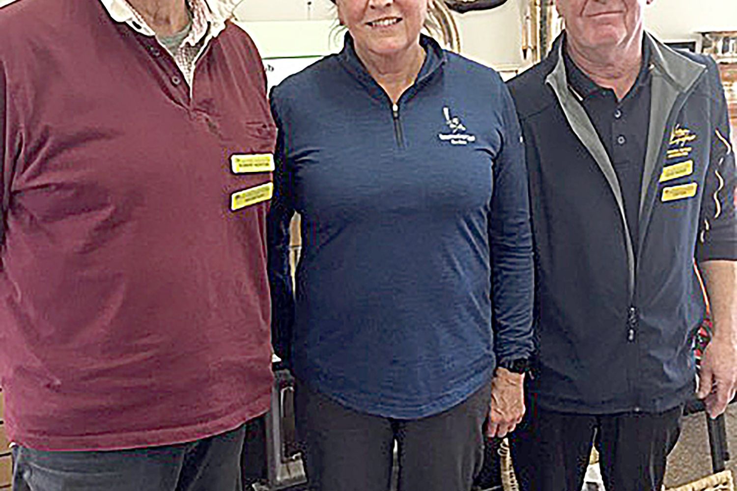 Rob Norton, Anna Thomson and David Baker at Murtoa Golf Club