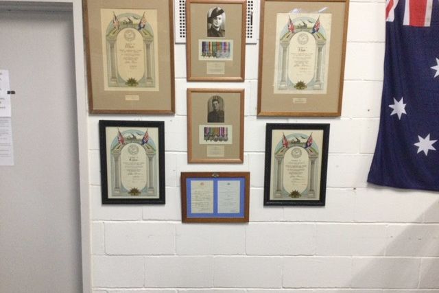 The "Smith collection" of certificates and medals &ndash; presented by Ross and Carmel Smith in memory of Ross's father and uncle &ndash; has been given its own space on the Dimboola RSL wall.