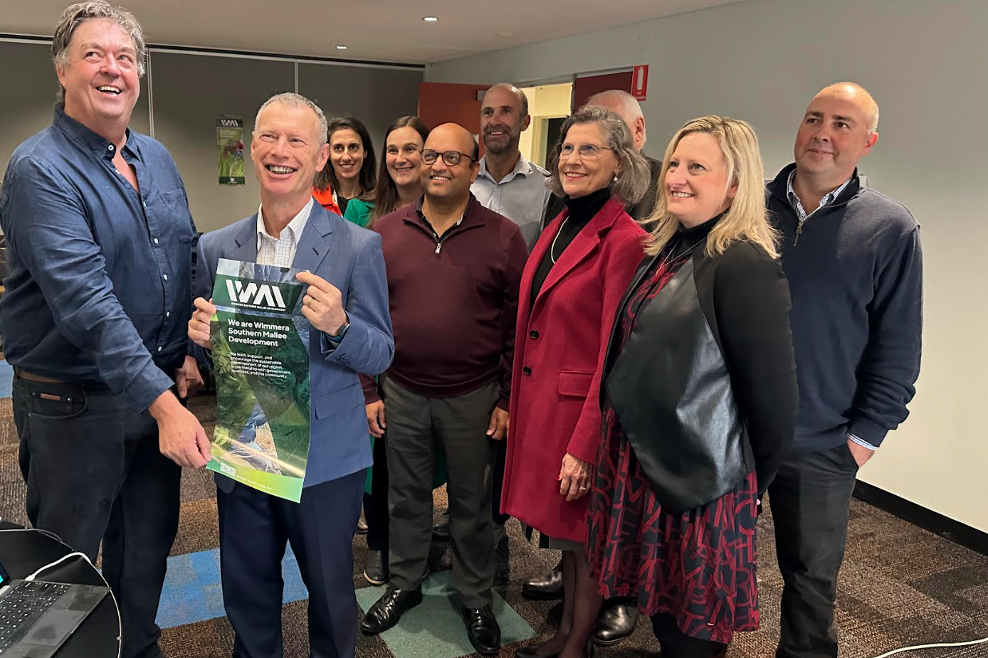 WSM Development CEO Chris Sounness and WSM Development chair Paul Geyer with guests at the WSM Development strategy launch on Tuesday.