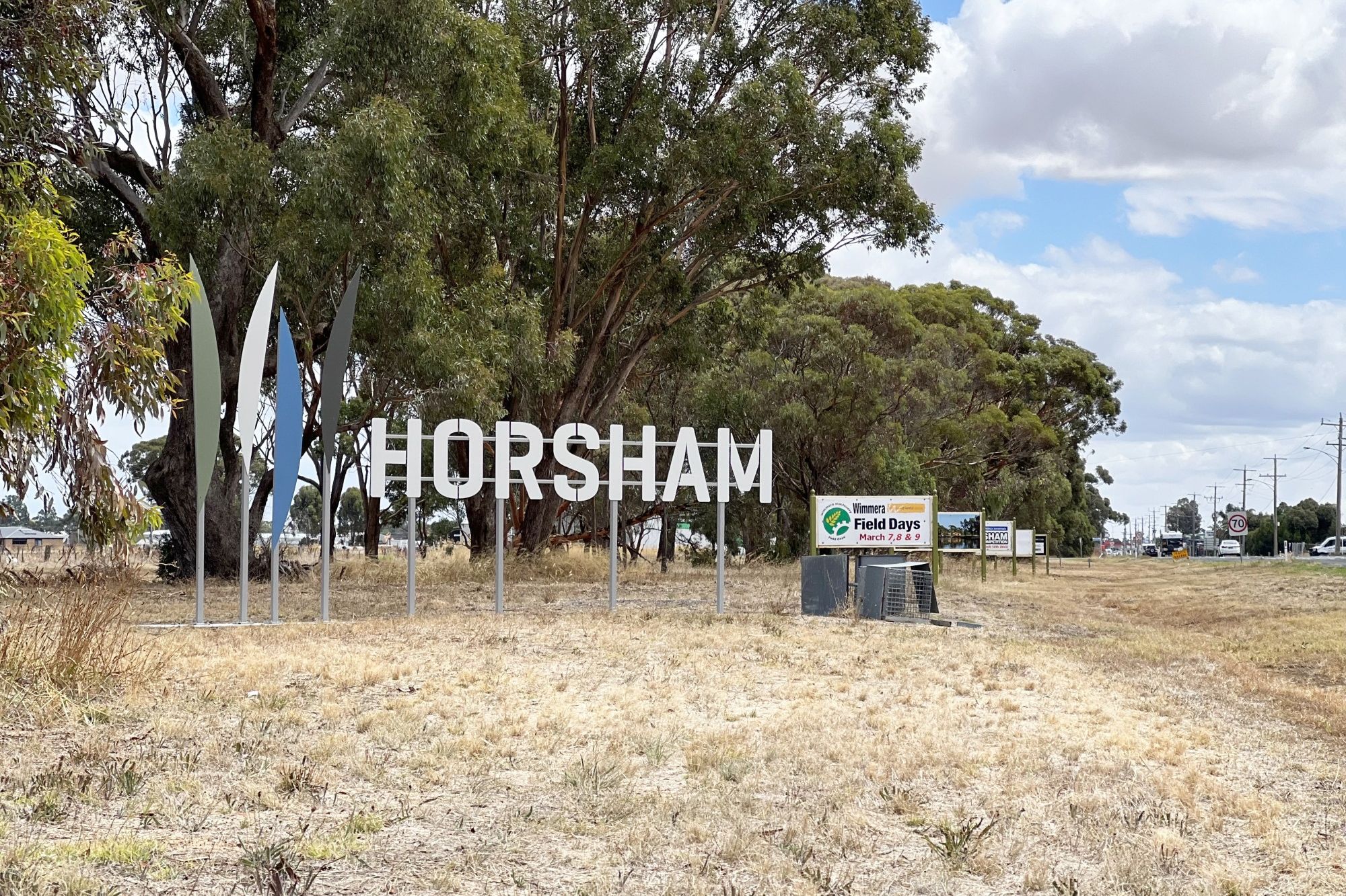 Horsham’s new entrance sign on the Stawell Road approach.