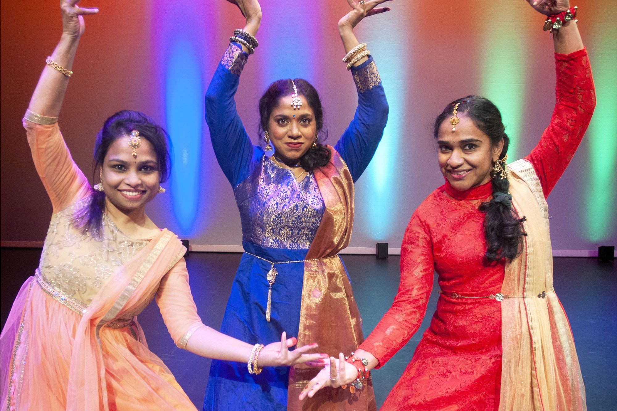 Indian dancers show their skills and traditional costumes at a Harmony Day event in Horsham.