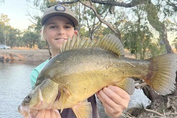 Campbell Stasinowsky with a yellowbelly he caught in the Wimmera River earlier this year.