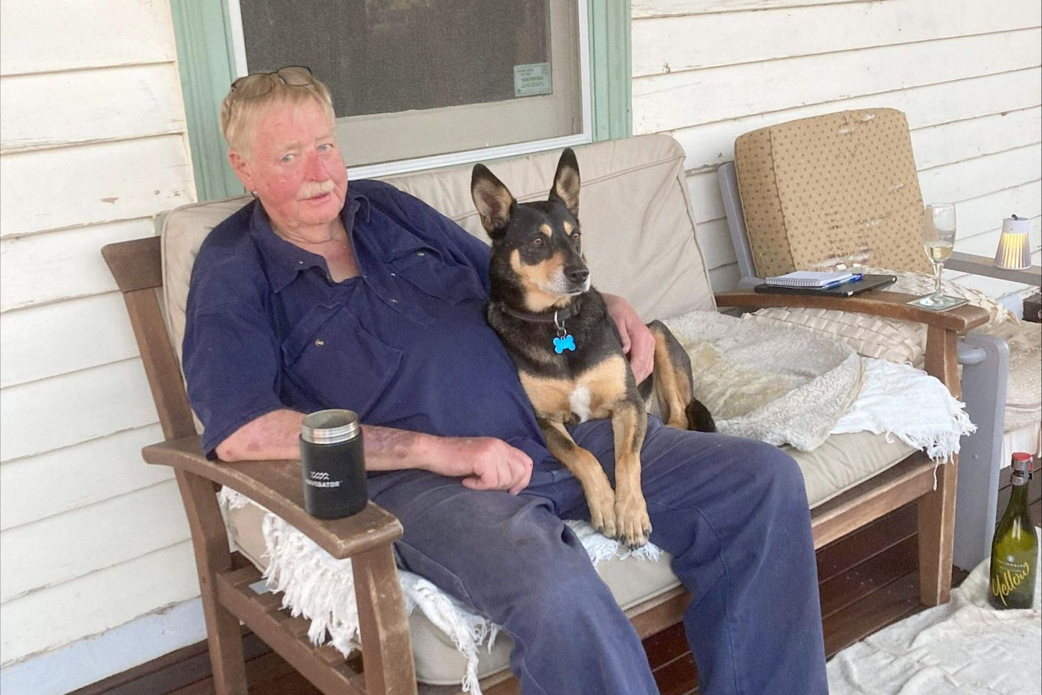 Geoff Crisp with his beloved offsider Bella.