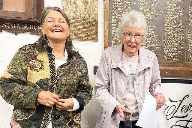 Newest member and artist Glenda King enjoying her induction with Kneller Lehmann