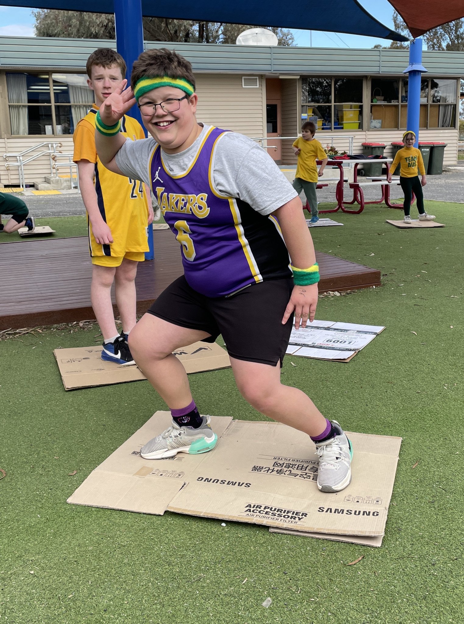 Eli McLean shows off his breakdancing moves at the games.