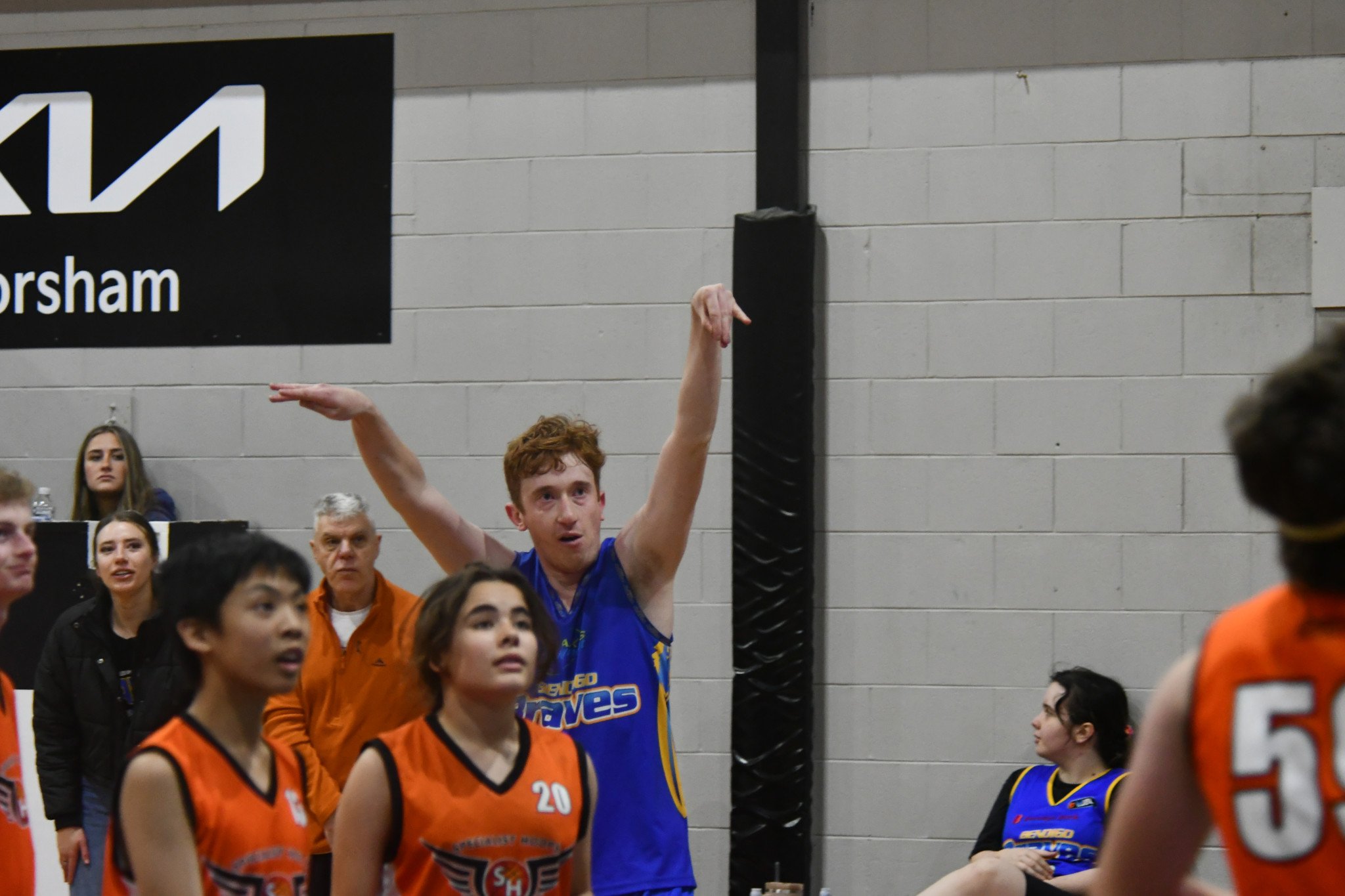 Bendigo's Riely Epema lets a shot fly.