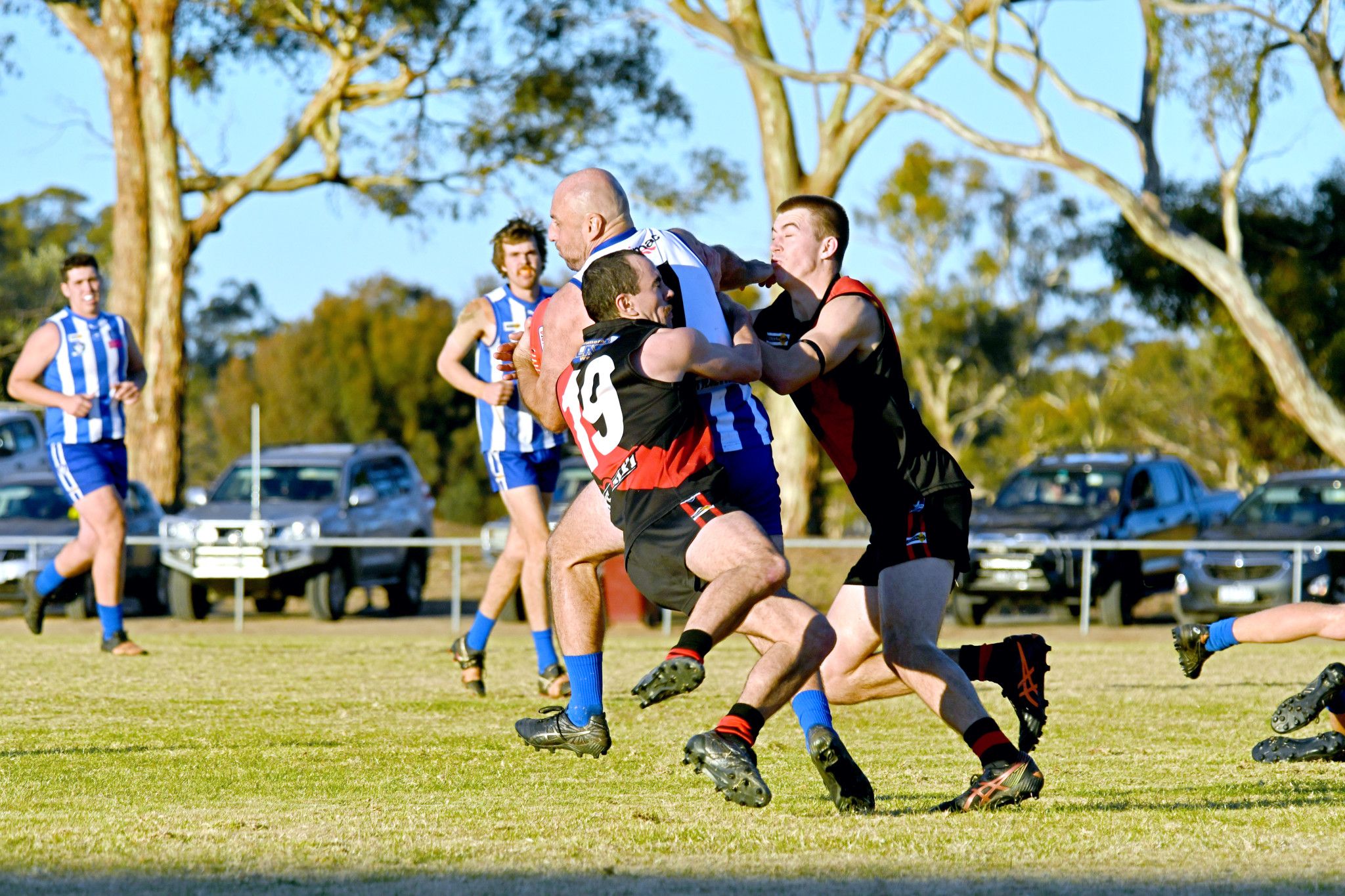 Noradjuha Quantong ended Harrow Balmoral's impressive 42-game senior football win streak in round eight of the Horsham District Football Netball League.