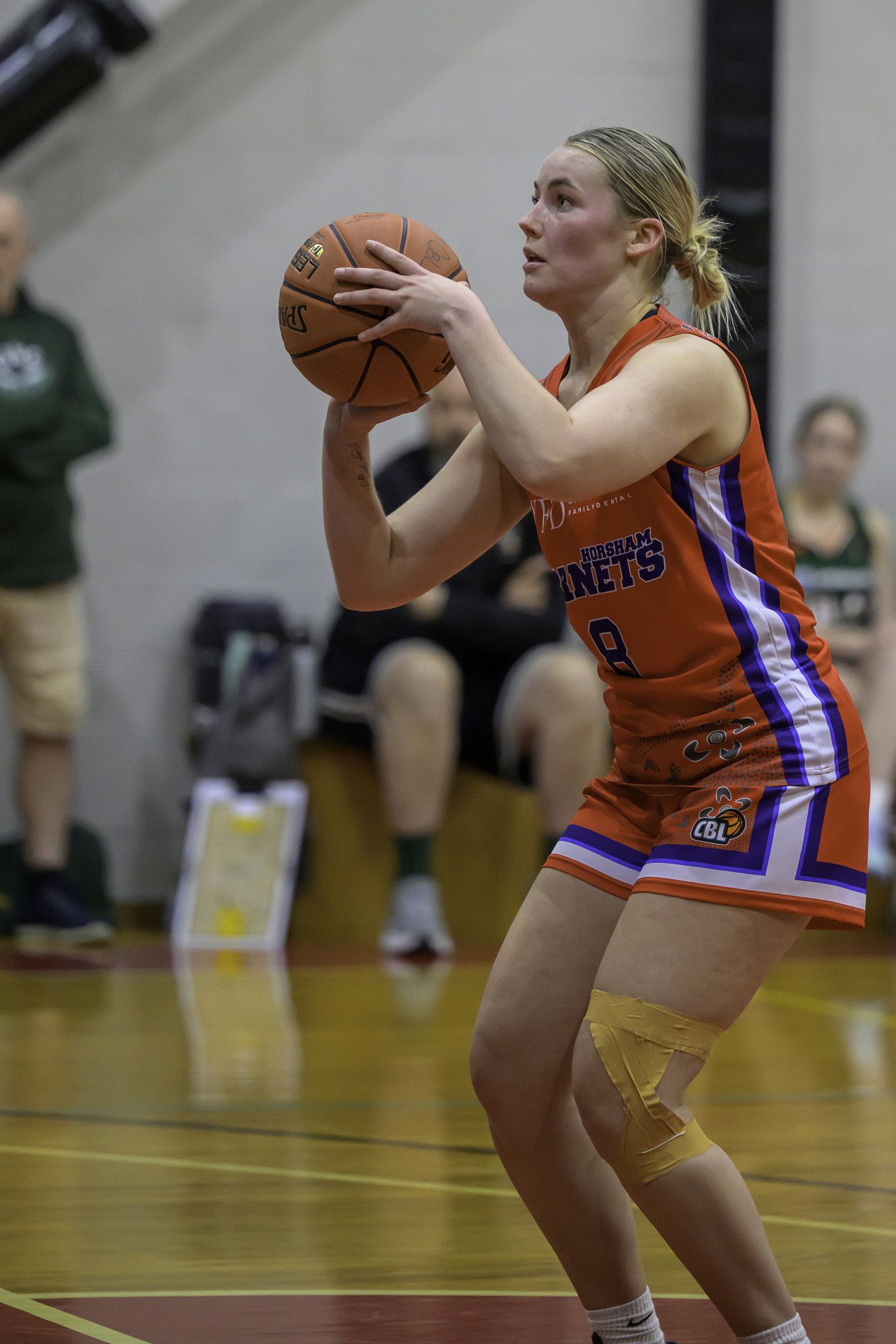 Jemma Thomas focuses ahead of her free-throw attempt.