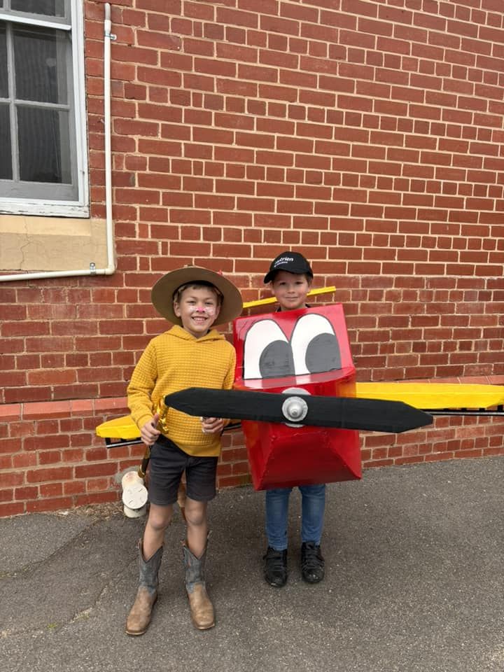 Dimboola Primary School's Hamish Greig and Riley Glatz won the prize for best Grade 2/3 costumes at last week's Book Week parade.