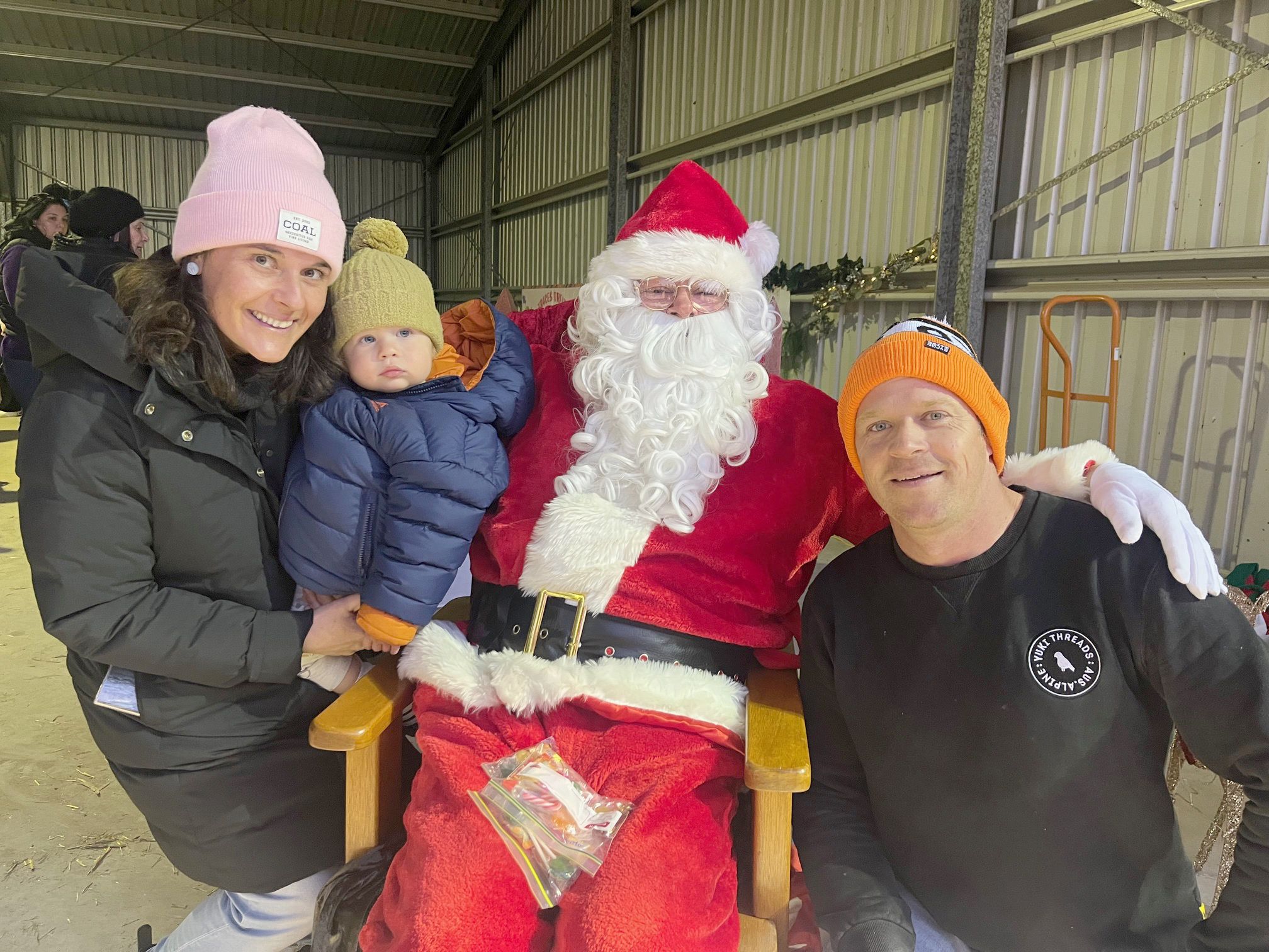 Jeremy, Elizabeth and 16-month-old Henry Barber came from Wail to have a chat to Santa.