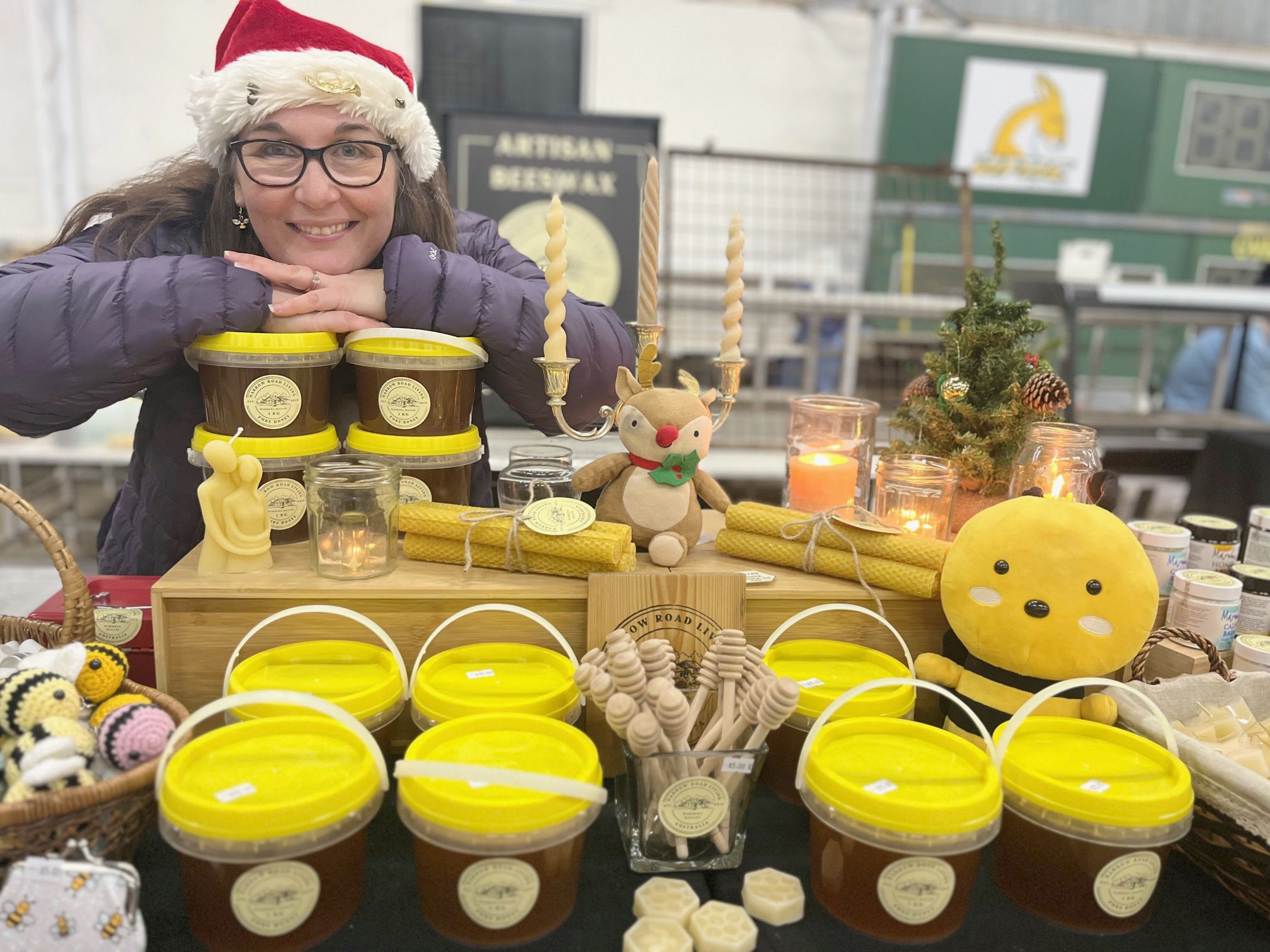 Kate Morgan from ‘Narrow Road Living’ selling her artisan beeswax products.