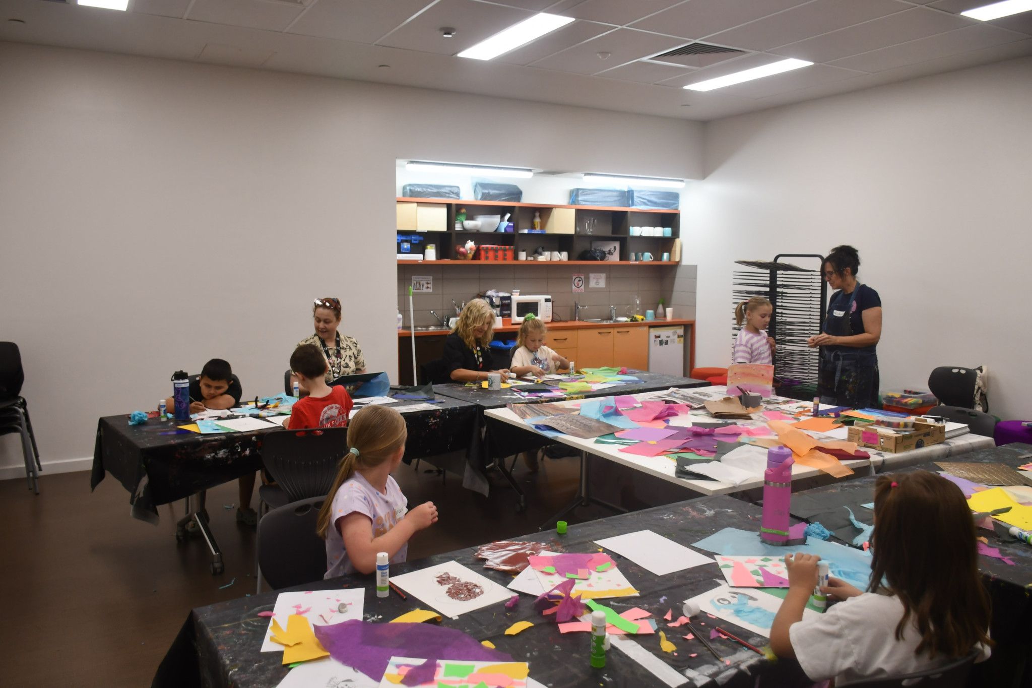 A view of the Horsham Art Gallery room during the school holiday activity.