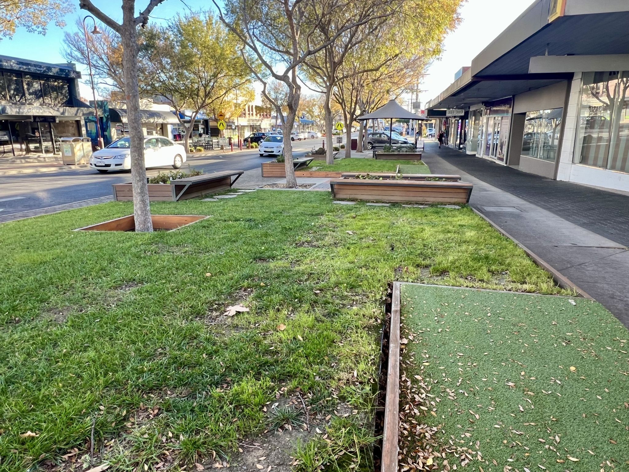 Recently rejuvenated garden beds at Roberts Avenue opposite Cafe Jas.